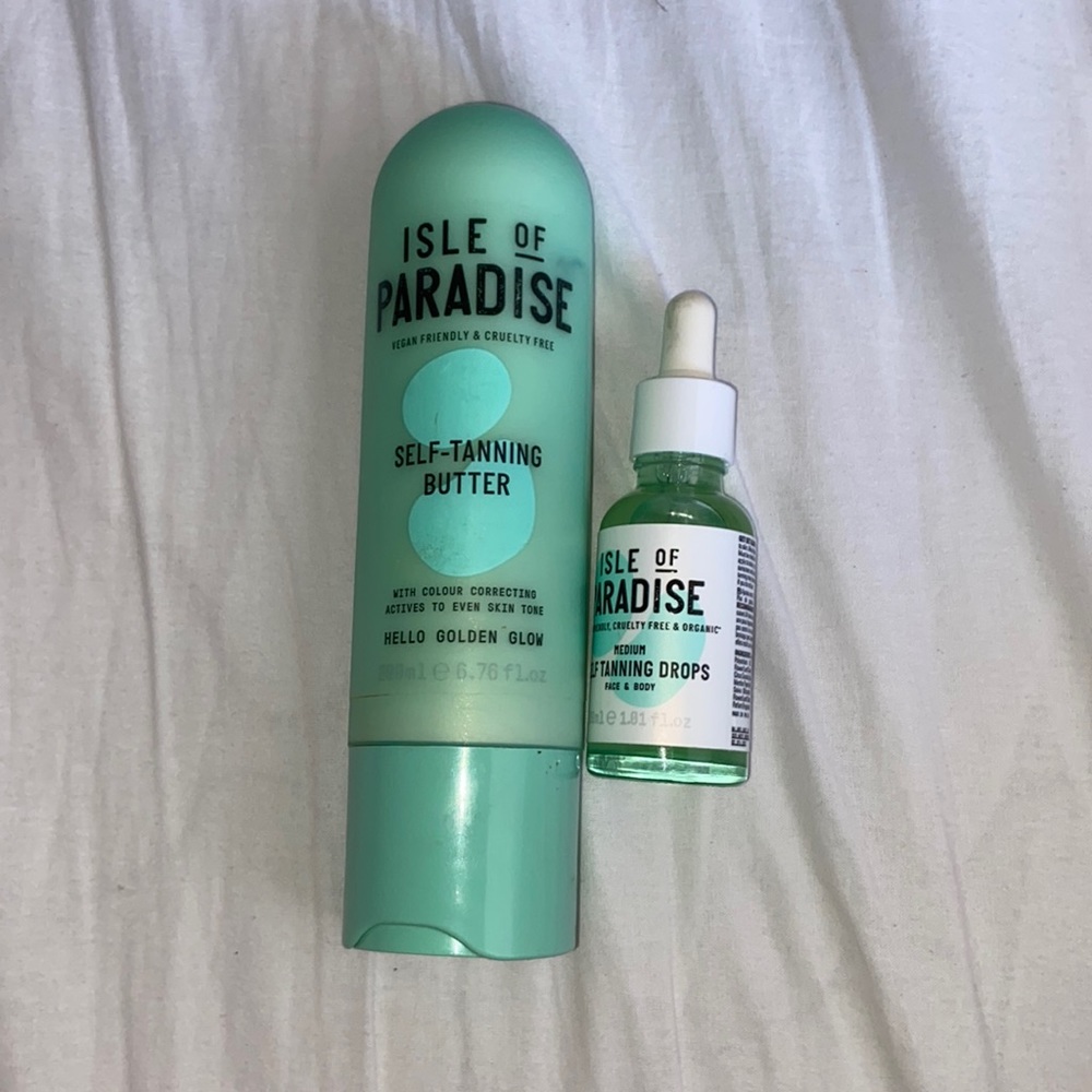 Isle of paradise self-tanning body butter and face and body drops